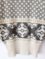 Lade das Bild in den Galerie-Viewer, Pullover Wolle Strickmuster Braun Senf (M-L)
