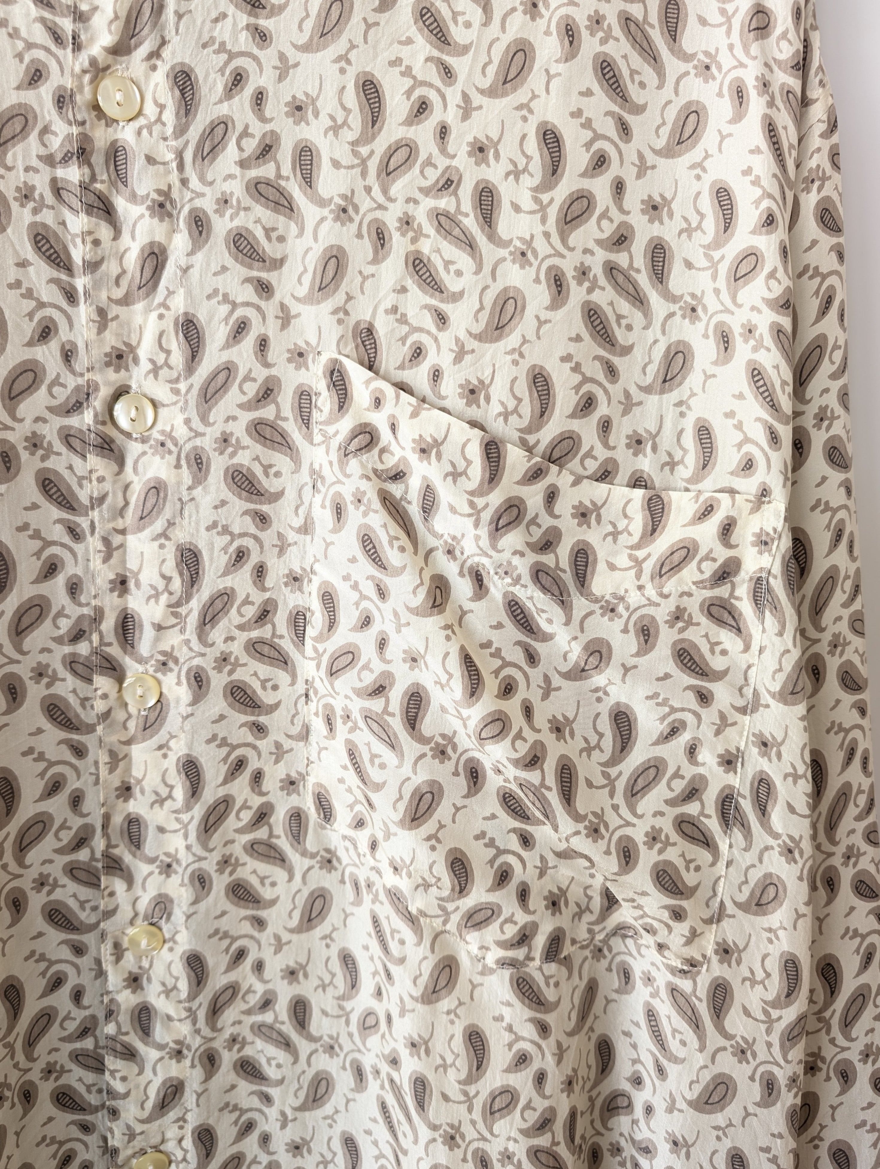 *Seide* Bluse Bohemian Paisley Beige (XXL)