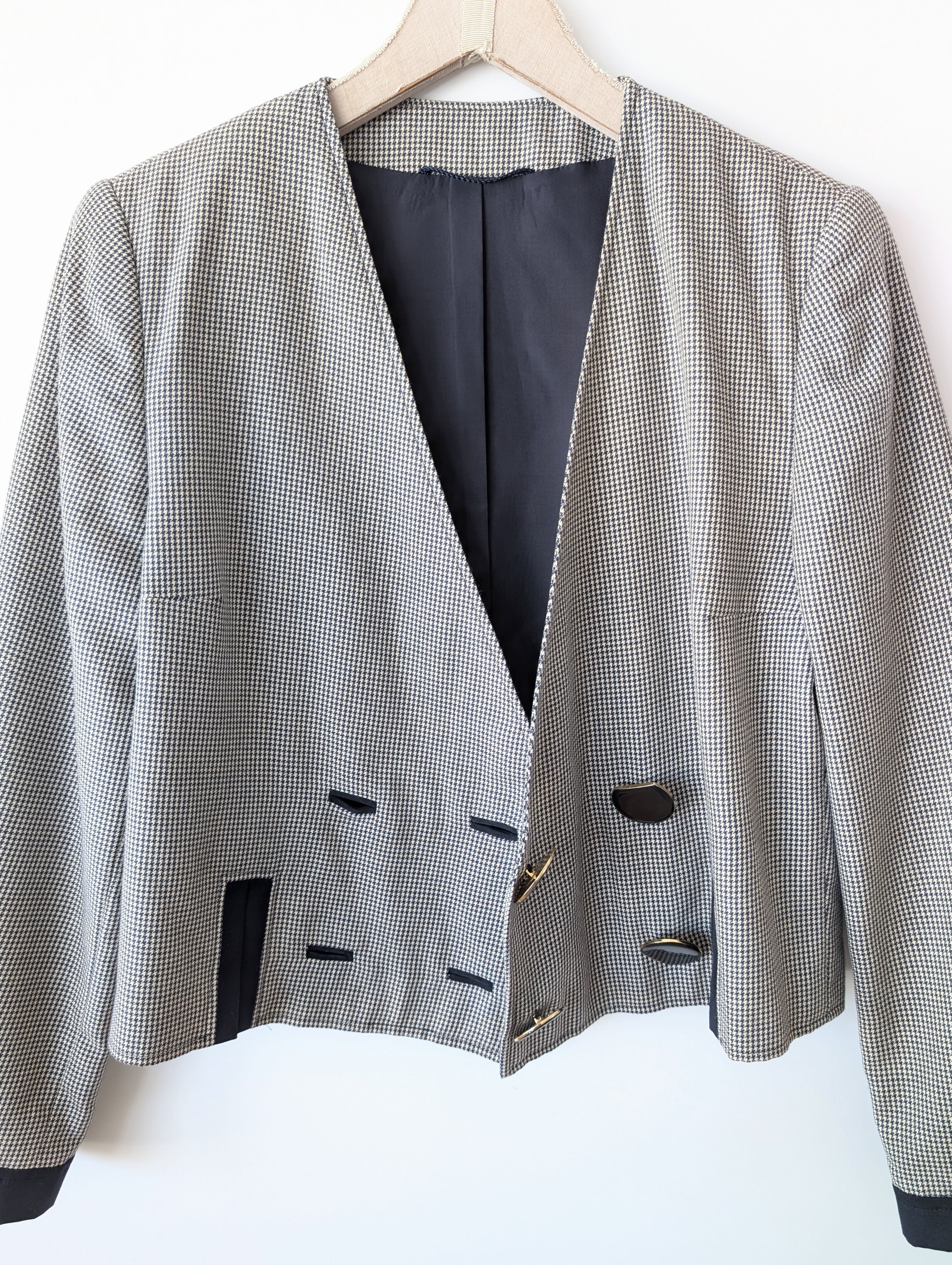 Blazer Cropped 80s Hahnentritt (S-M)