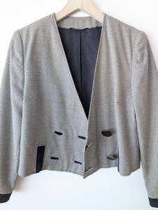 Blazer Cropped 80s Hahnentritt (S-M)