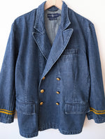 Lade das Bild in den Galerie-Viewer, *Ralph Lauren* Jeans Blazer Zweireiher Marine (L)
