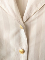Lade das Bild in den Galerie-Viewer, *Max Mara* Bluse Seide Blockstreifen Beige (M)
