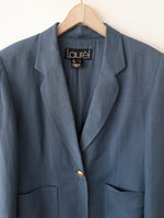Lade das Bild in den Galerie-Viewer, *Laurèl* Blazer Leinen Seide Taubenblau (L)

