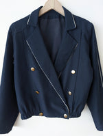 Lade das Bild in den Galerie-Viewer, *Wolle* Blouson Bomber 80s Marine (M-L)
