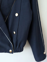 Lade das Bild in den Galerie-Viewer, *Wolle* Blouson Bomber 80s Marine (M-L)
