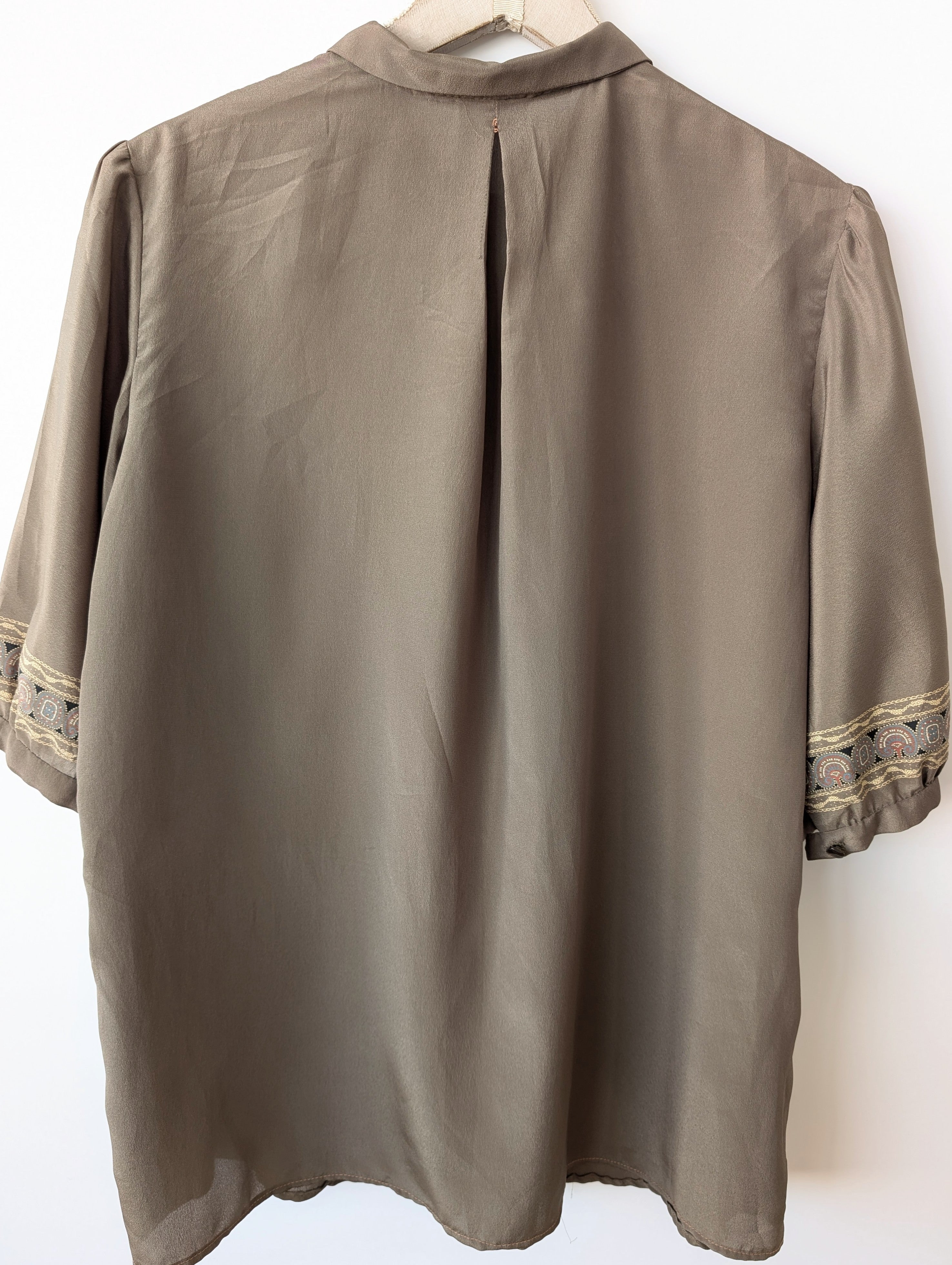 Bluse Handmade Seide Bohemian Print (L)