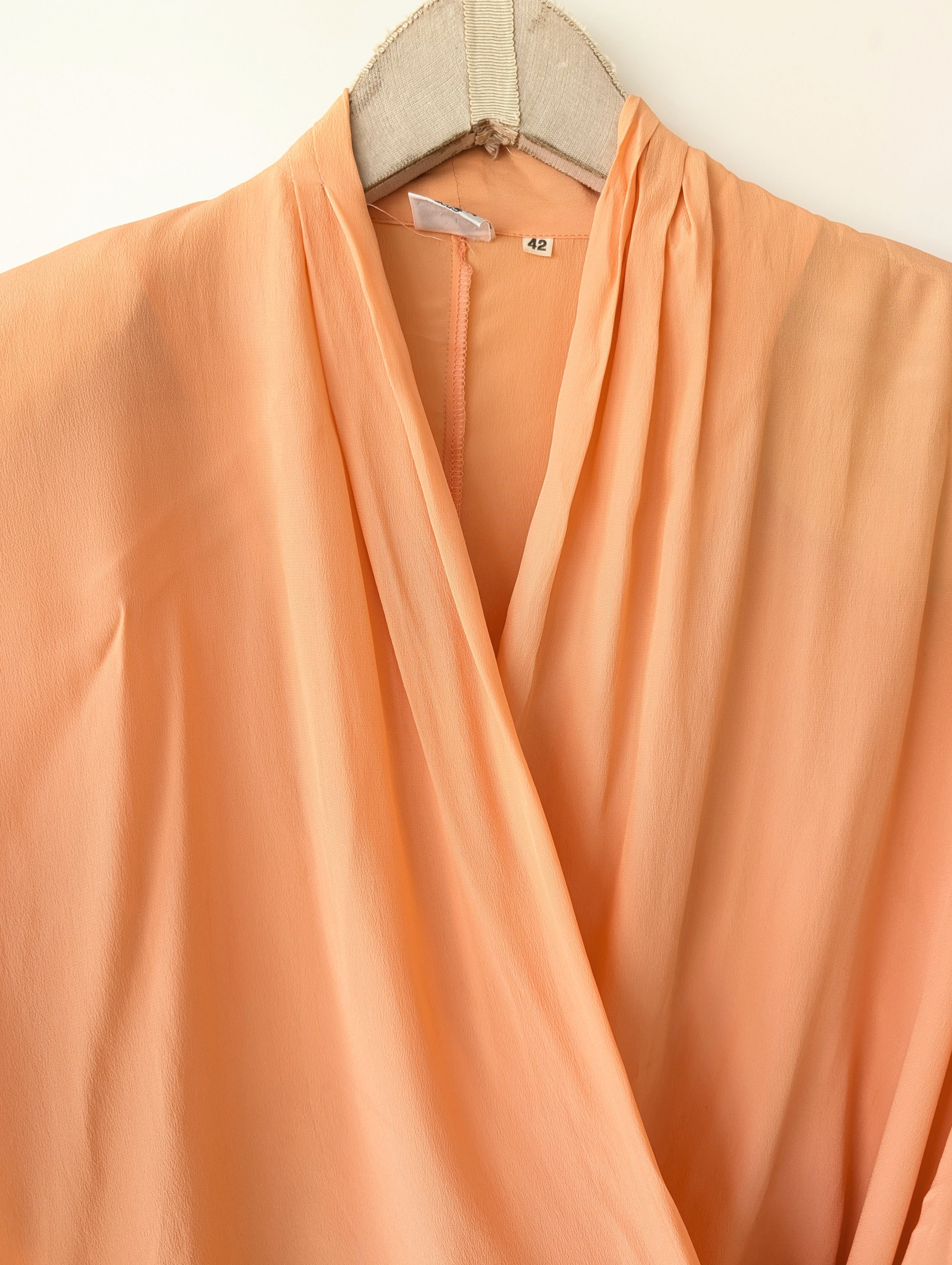 *Seide* Wickelbluse Cropped 80s Apricot (M)