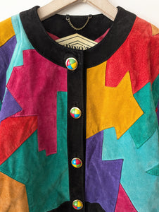 RARE Lederjacke Blouson 80s Patch (S-L)
