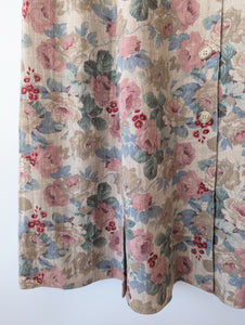 *Leinen* Rock Rosen Print Altrosa (S-M)