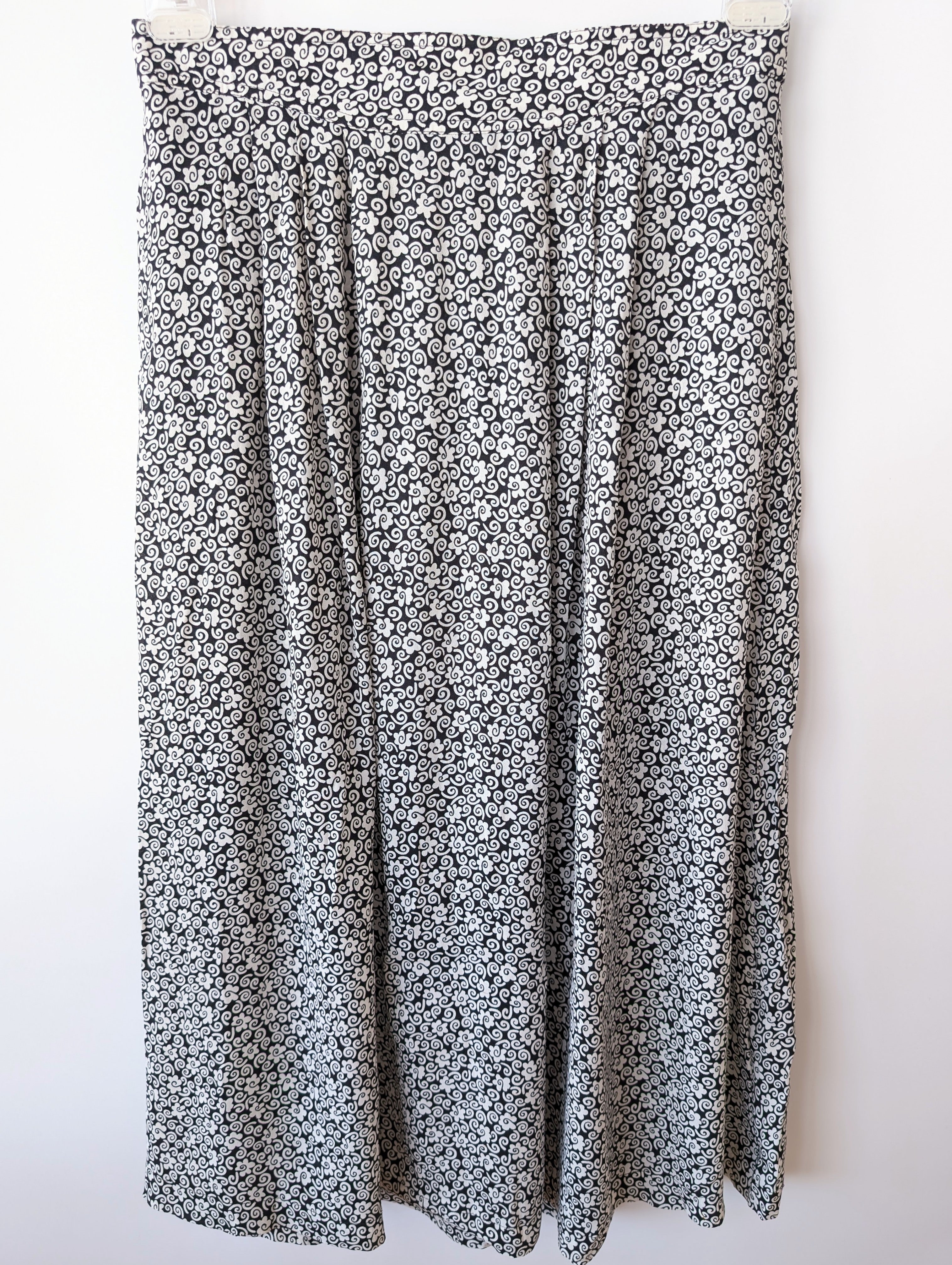 Rock 80s Blumen Schwarz Weiß (L-XL)