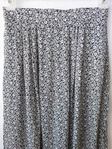 Rock 80s Blumen Schwarz Weiß (L-XL)