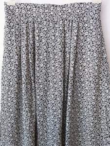 Rock 80s Blumen Schwarz Weiß (L-XL)