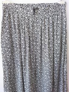 Rock 80s Blumen Schwarz Weiß (L-XL)