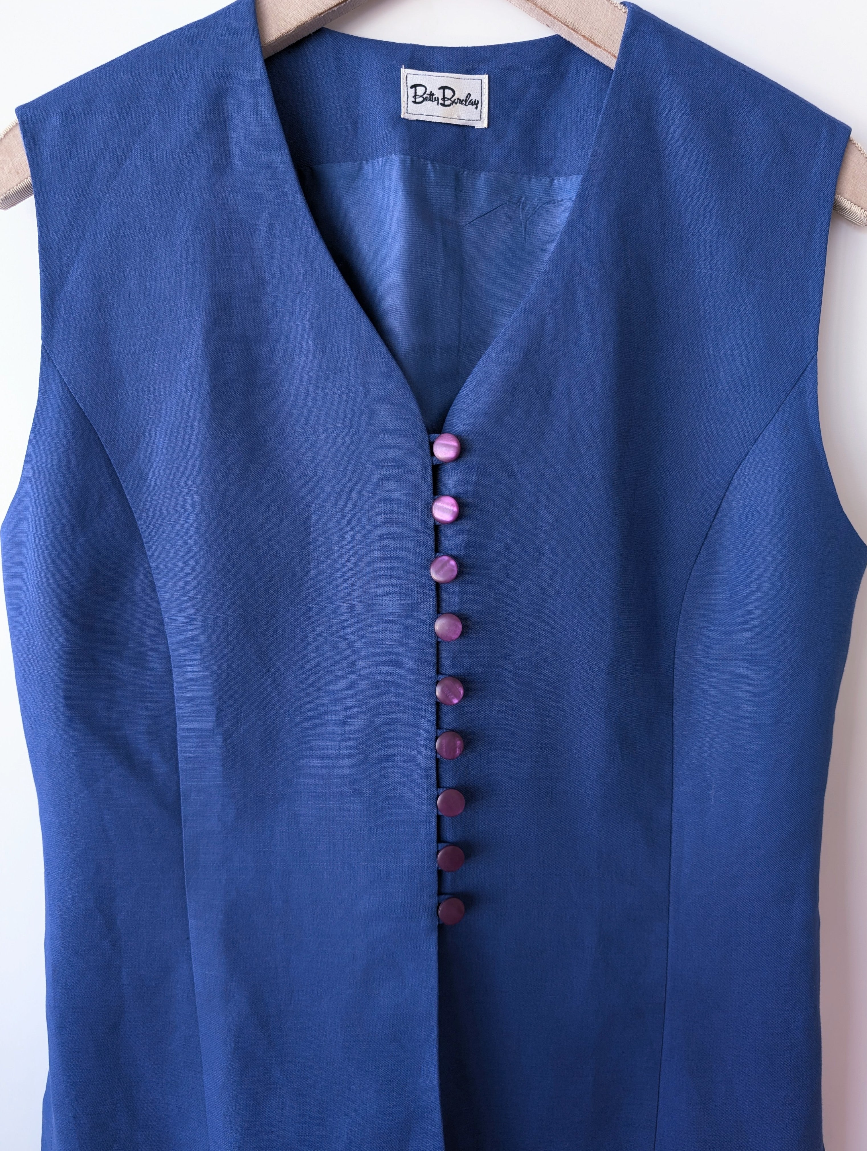 *Leinen* Long Weste Betty Barclay Royalblau (L-XL)