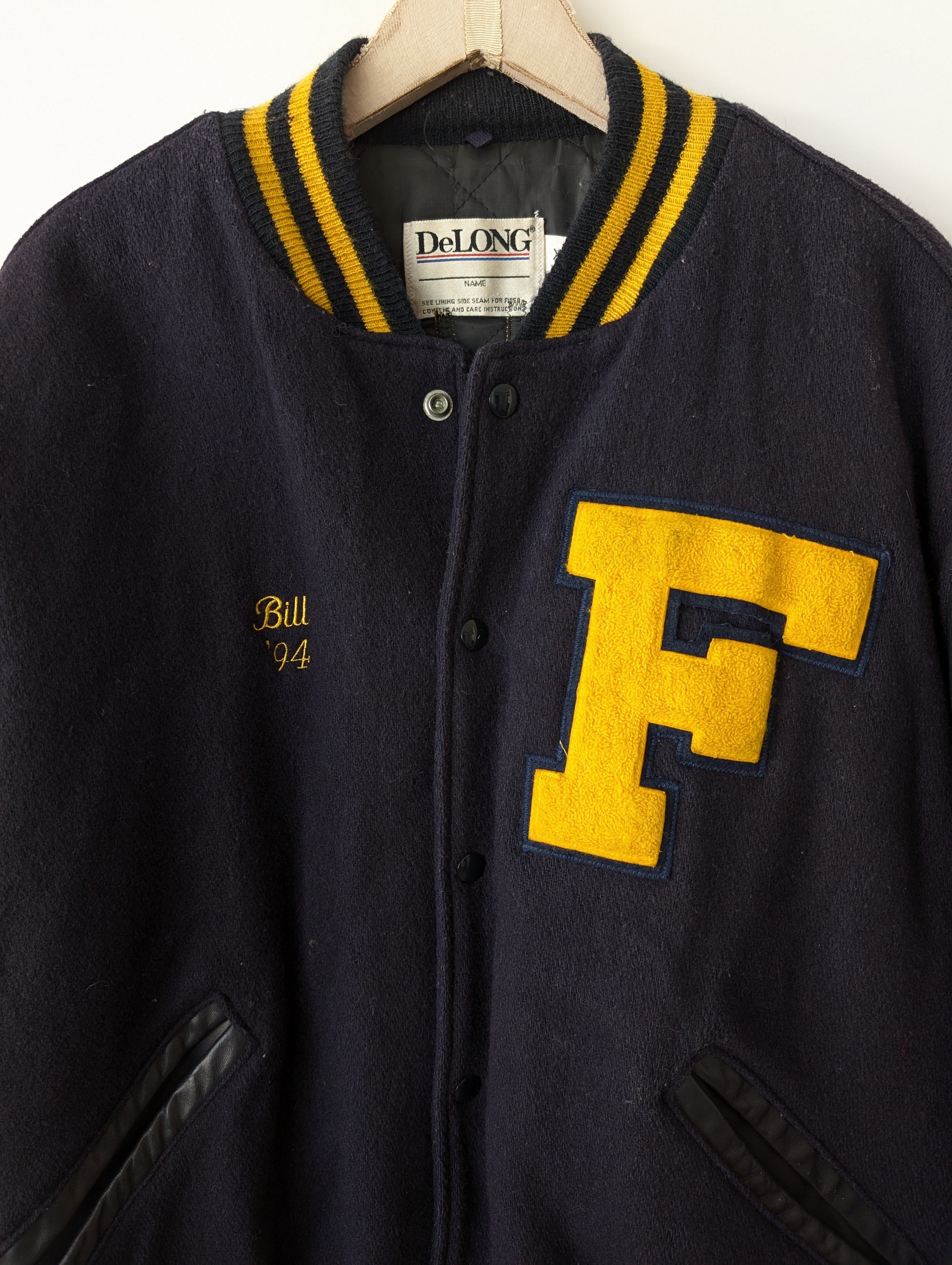 Leder Collegejacke Bill '94 DeLong Hockey (L-XL)