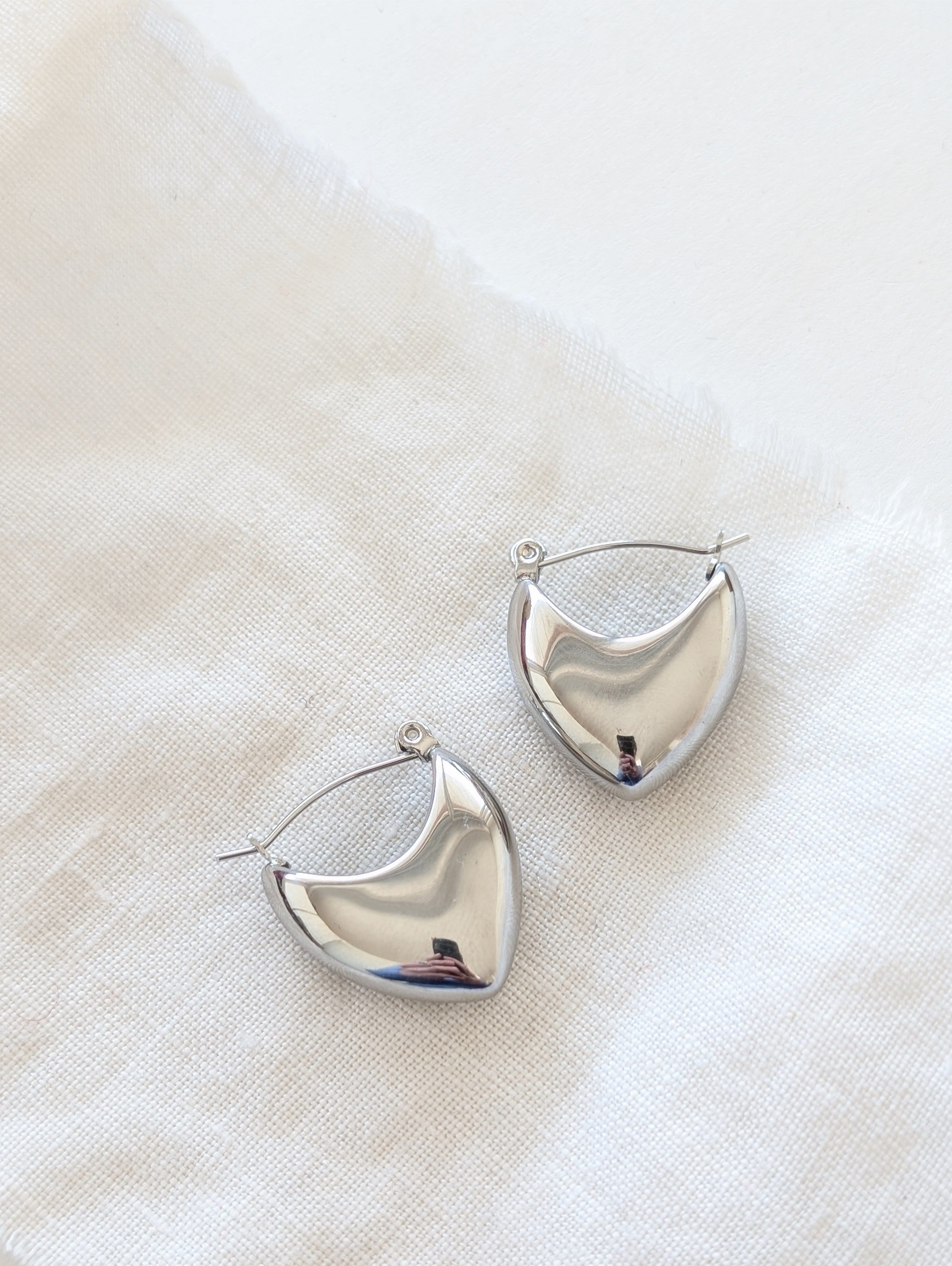 Creolen 14k Silber Heart