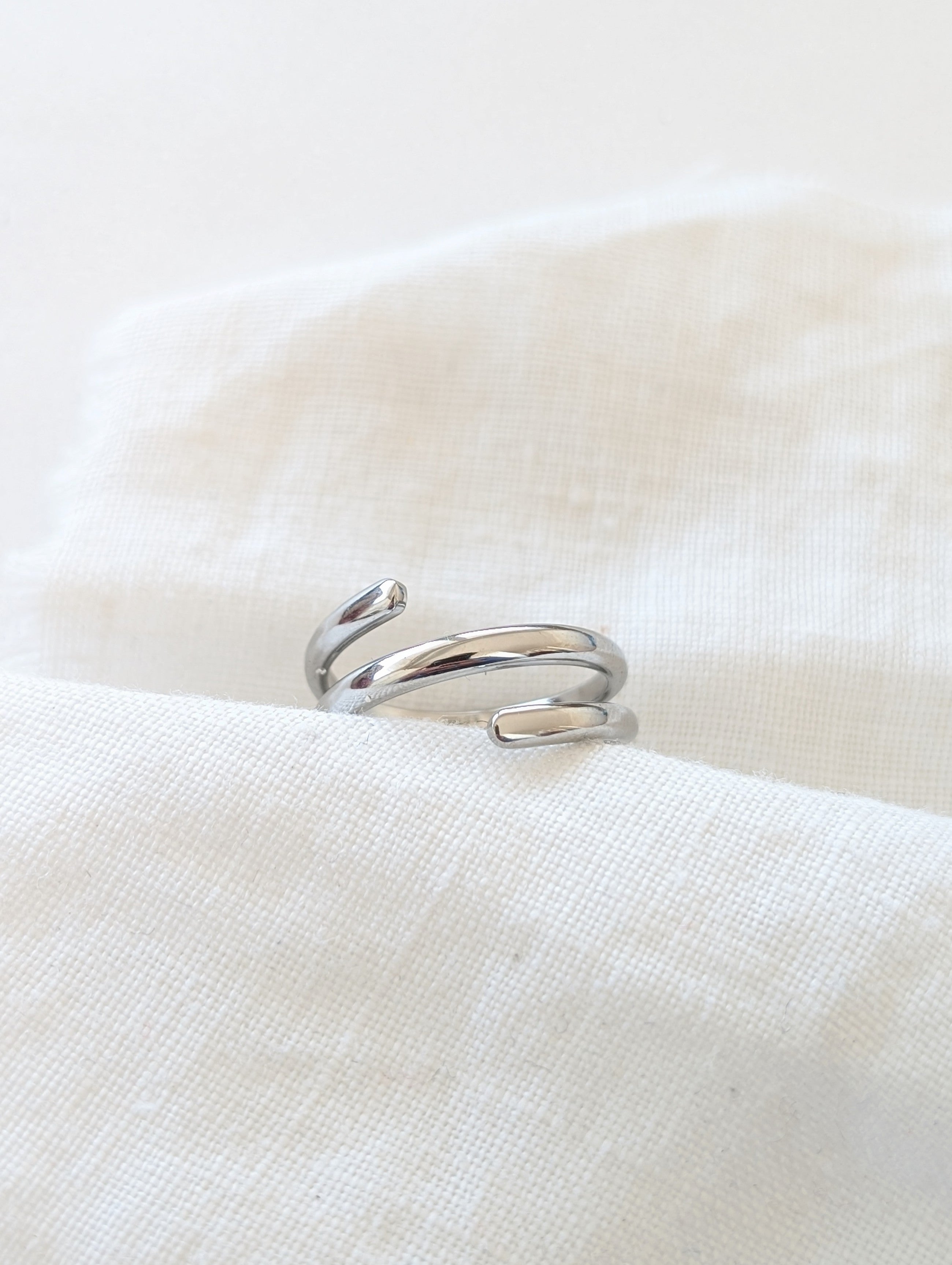 Ring 14k Silber Spiral Fine
