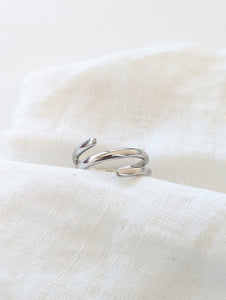 Ring 14k Silber Spiral Fine
