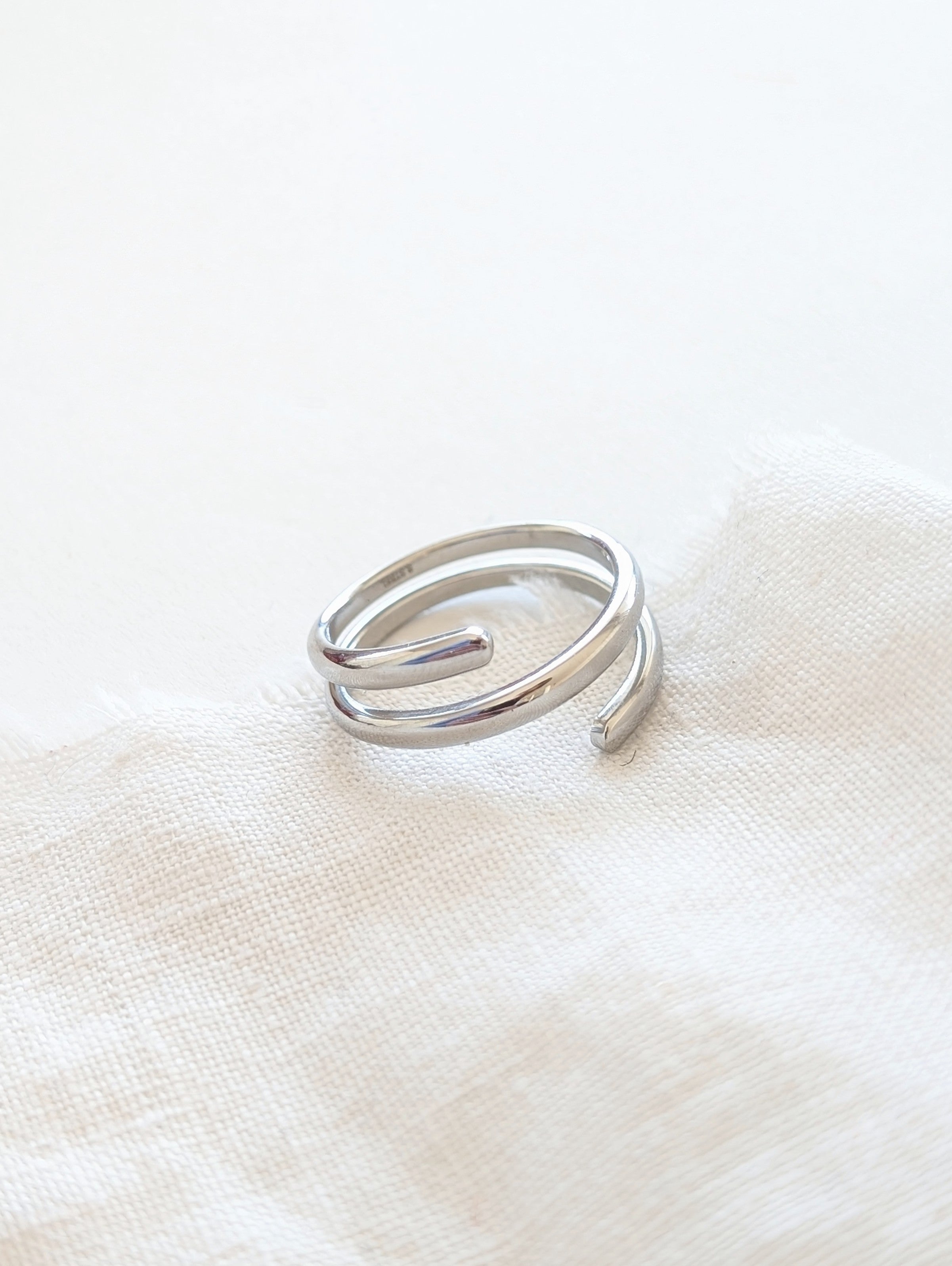 Ring 14k Silber Spiral Fine