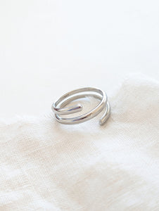 Ring 14k Silber Spiral Fine