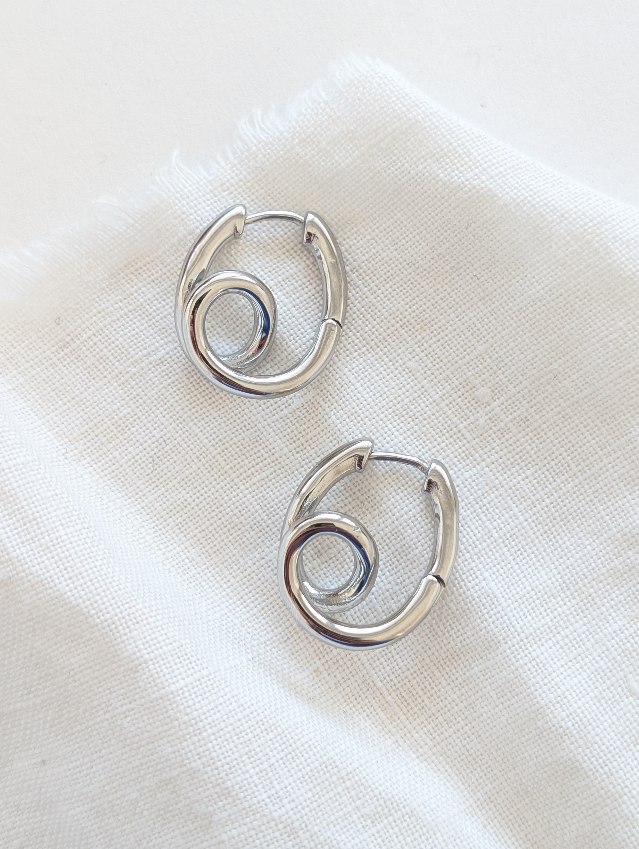 Creolen Oval 14k Silber Loops