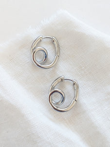 Creolen Oval 14k Silber Loops
