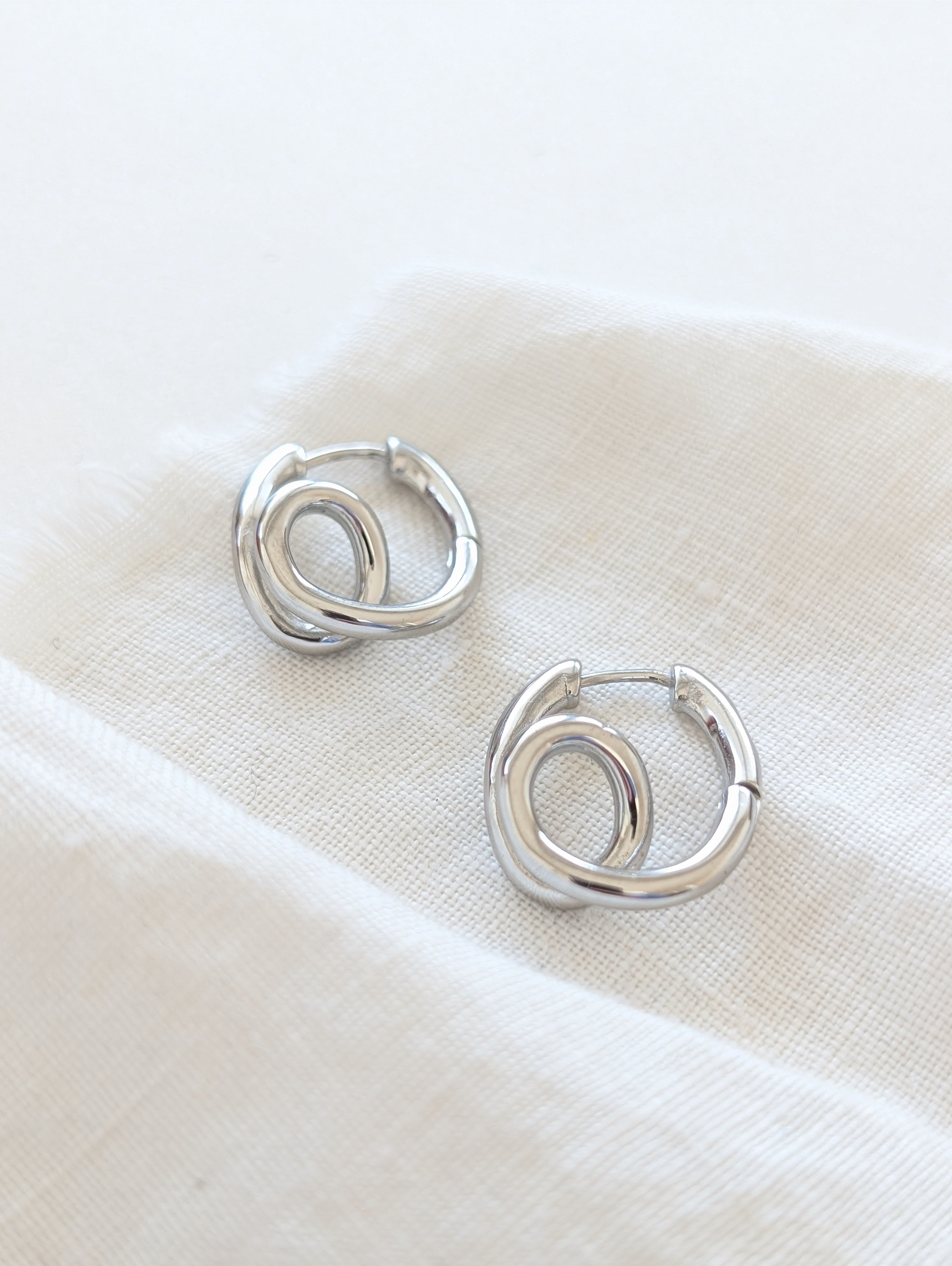Creolen Oval 14k Silber Loops