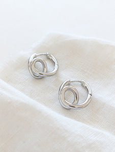 Creolen Oval 14k Silber Loops