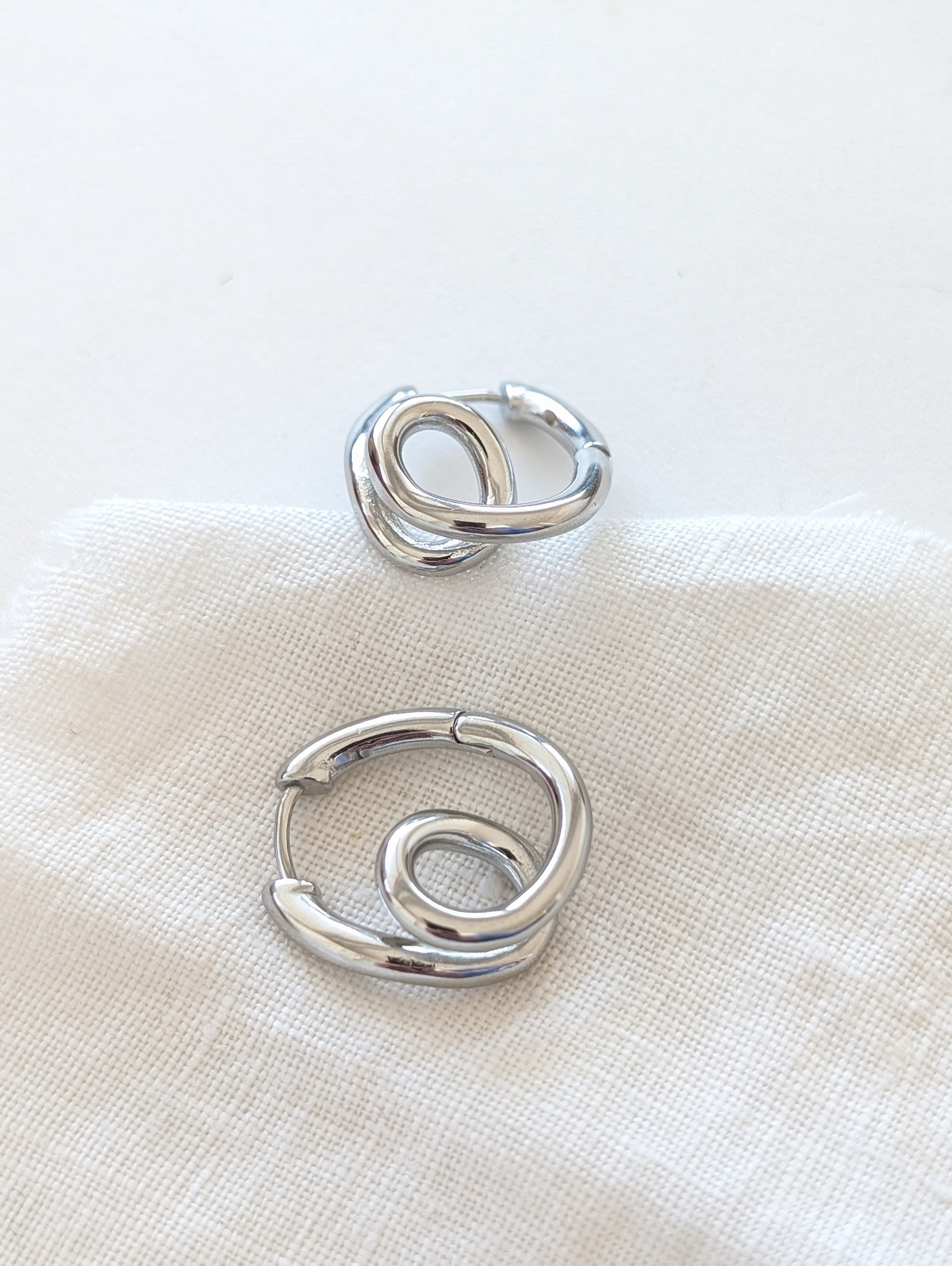 Creolen Oval 14k Silber Loops