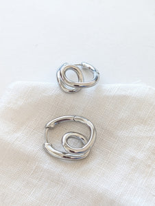 Creolen Oval 14k Silber Loops