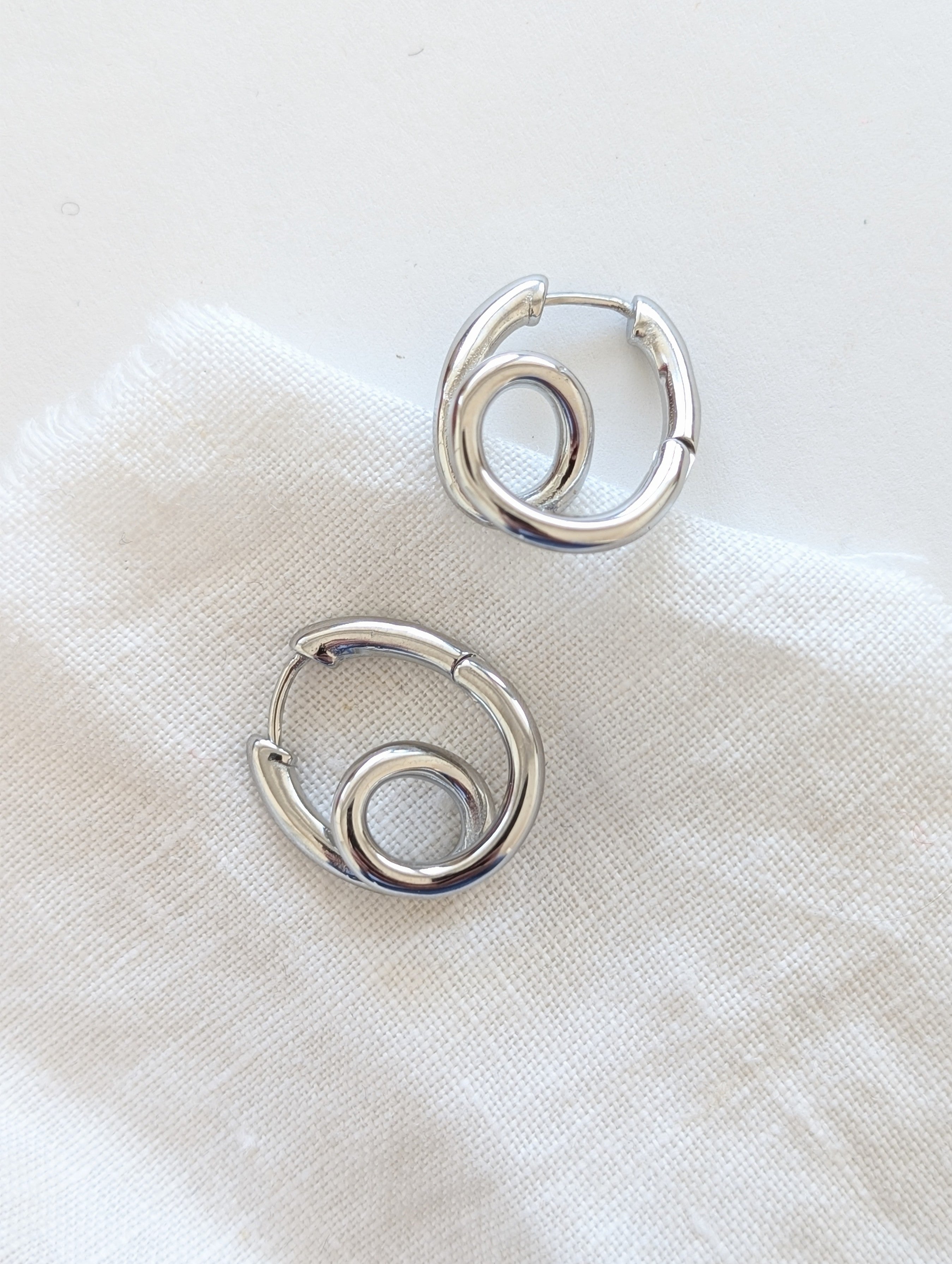 Creolen Oval 14k Silber Loops