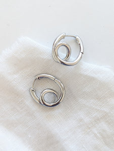 Creolen Oval 14k Silber Loops