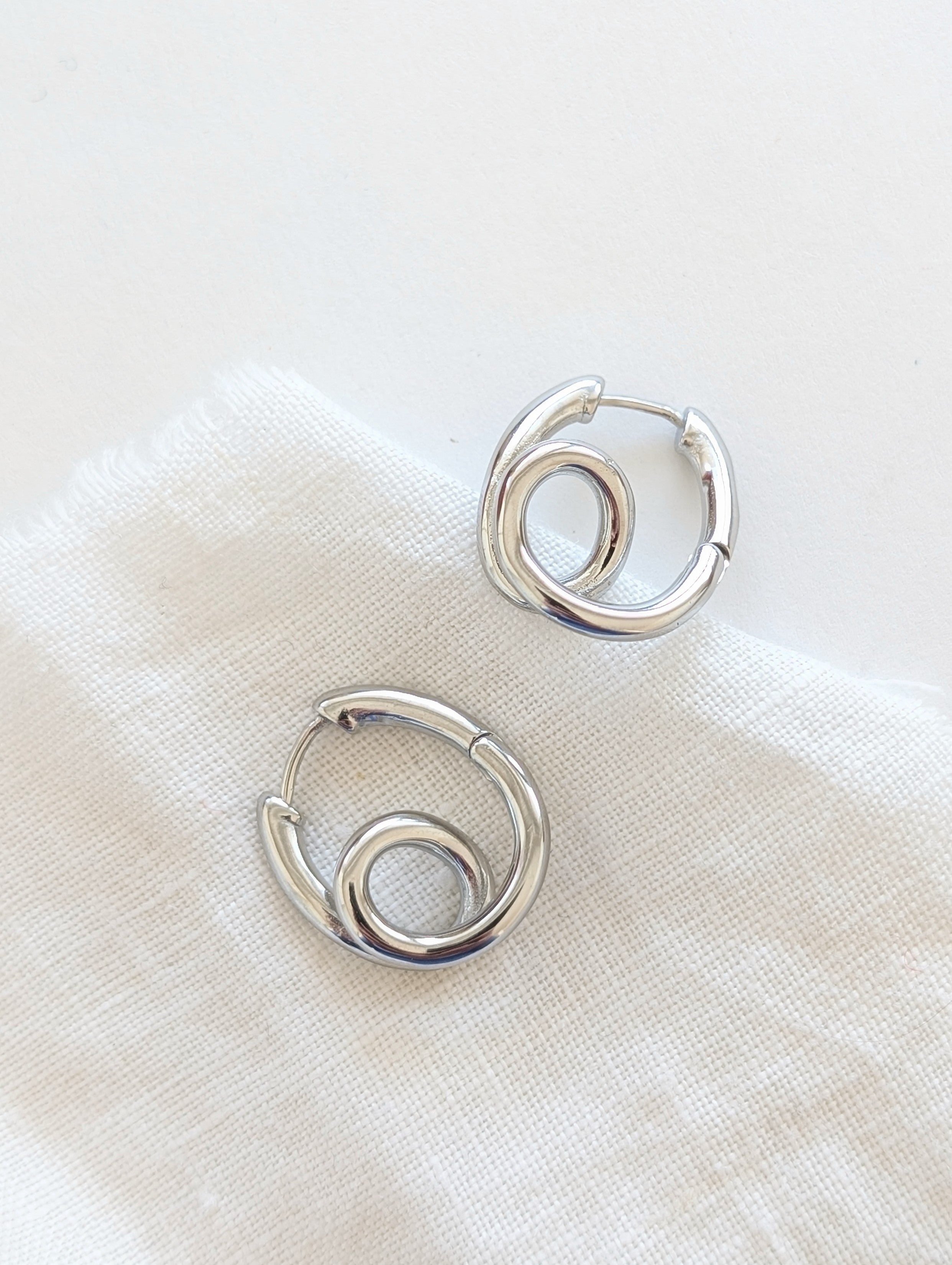 Creolen Oval 14k Silber Loops