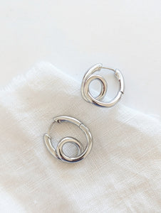 Creolen Oval 14k Silber Loops