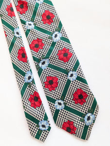 *Hugo Boss* Krawatte 90s Klatschmohn