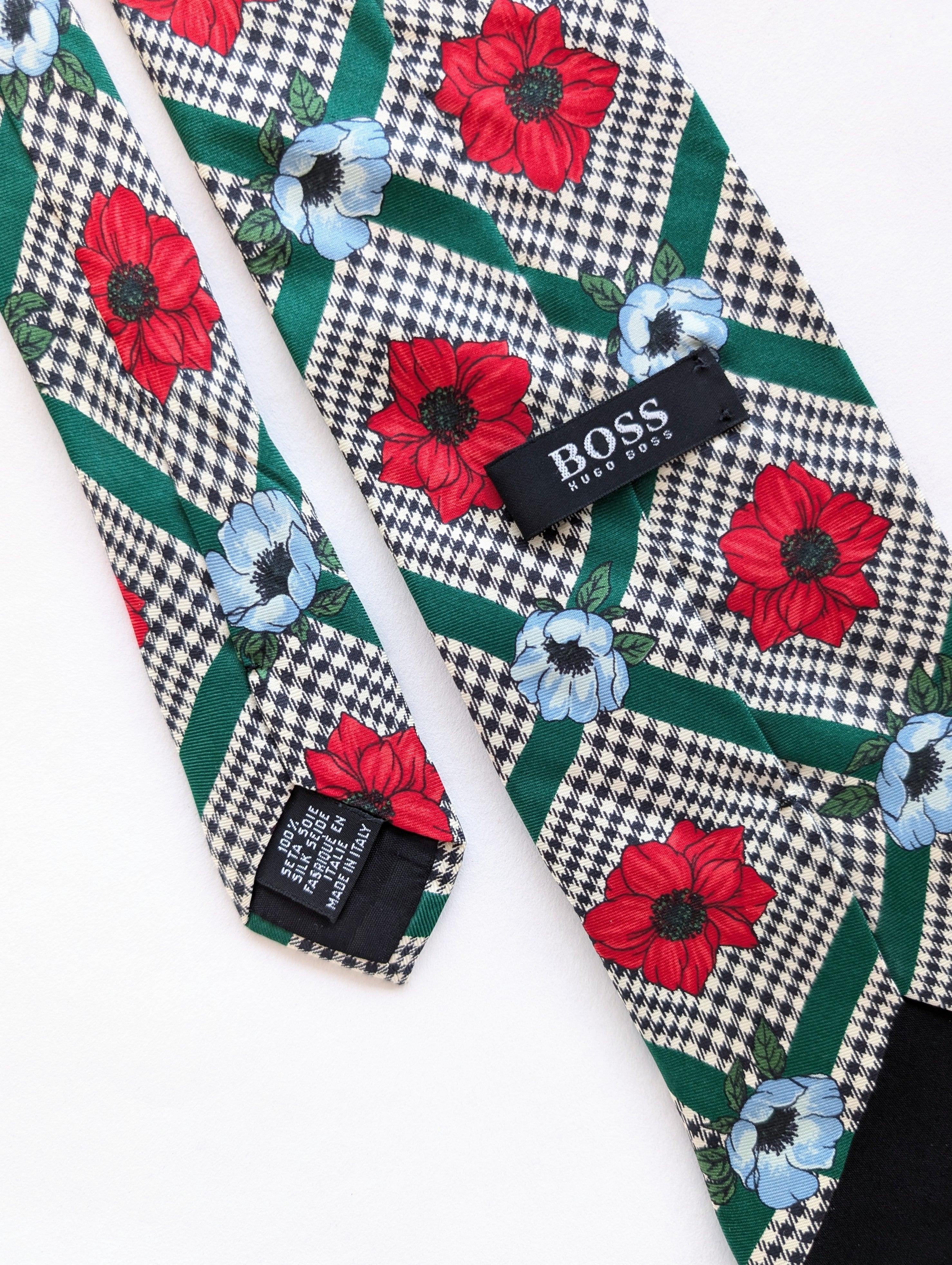 *Hugo Boss* Krawatte 90s Klatschmohn