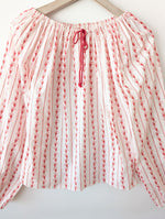 Lade das Bild in den Galerie-Viewer, Bluse 70s Weintrauben Print Folklore Ballonärmel (M-XL)
