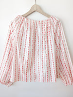 Lade das Bild in den Galerie-Viewer, Bluse 70s Weintrauben Print Folklore Ballonärmel (M-XL)
