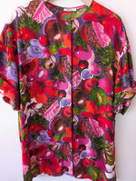 Lade das Bild in den Galerie-Viewer, Bluse Obst Tropical Print Kiwi Ananas (XL)
