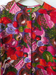 Bluse Obst Tropical Print Kiwi Ananas (XL)