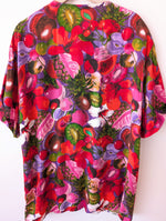 Lade das Bild in den Galerie-Viewer, Bluse Obst Tropical Print Kiwi Ananas (XL)
