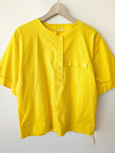 *Deadstock* Bluse 80s Sonnengelb Basic (L)