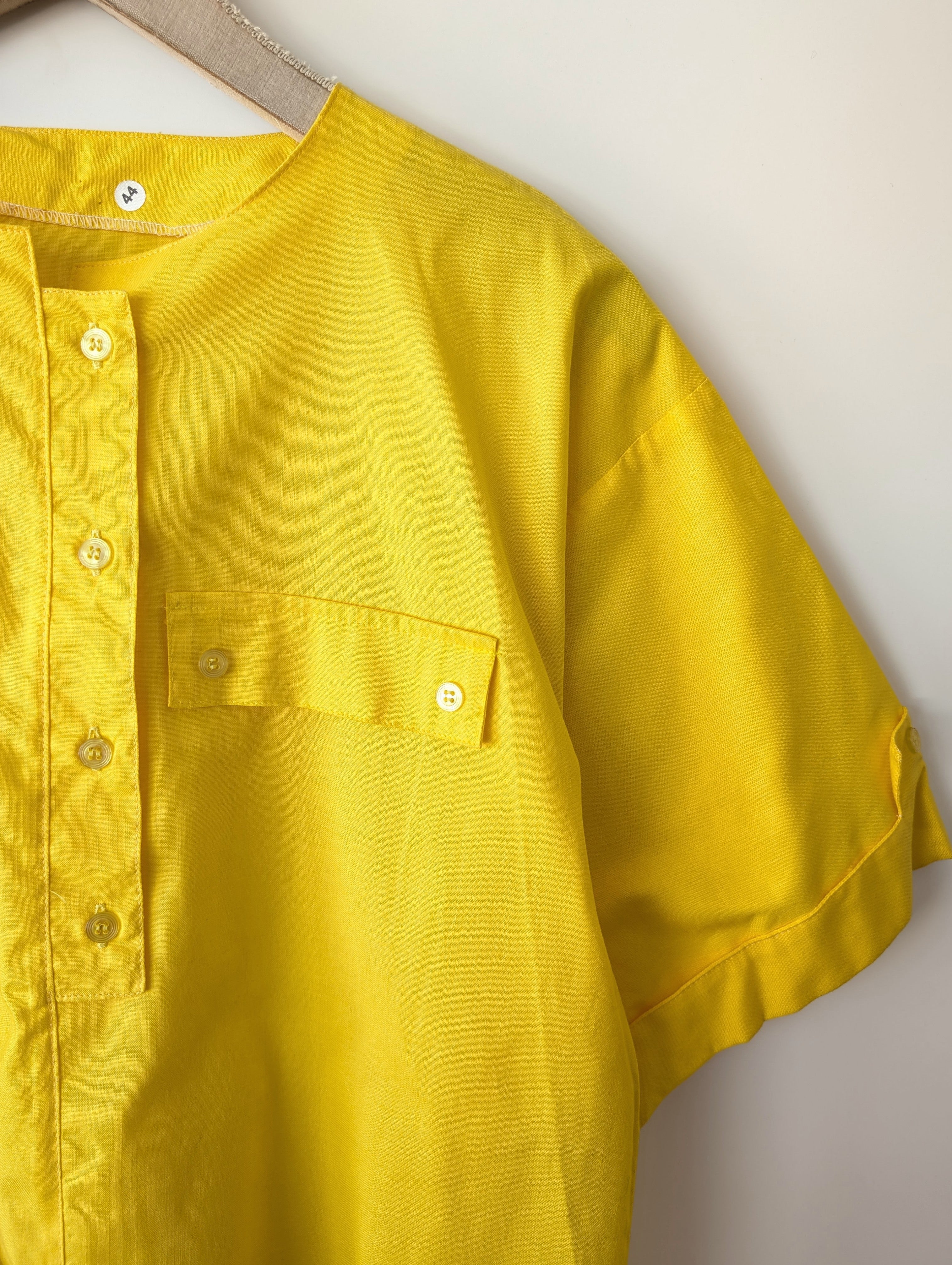 *Deadstock* Bluse 80s Sonnengelb Basic (L)