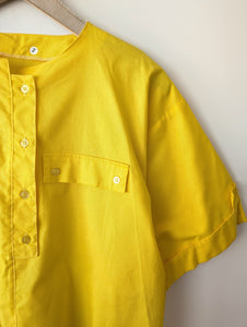 *Deadstock* Bluse 80s Sonnengelb Basic (L)