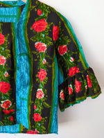 Lade das Bild in den Galerie-Viewer, *Handmade* Bluse 70s Cropped Trompetenärmel (S)
