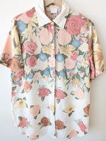 Lade das Bild in den Galerie-Viewer, Bluse Pastell Rosen Print Altrosa (L)
