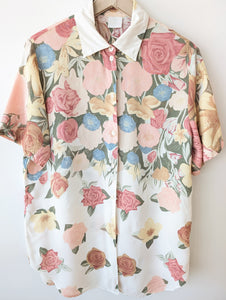 Bluse Pastell Rosen Print Altrosa (L)