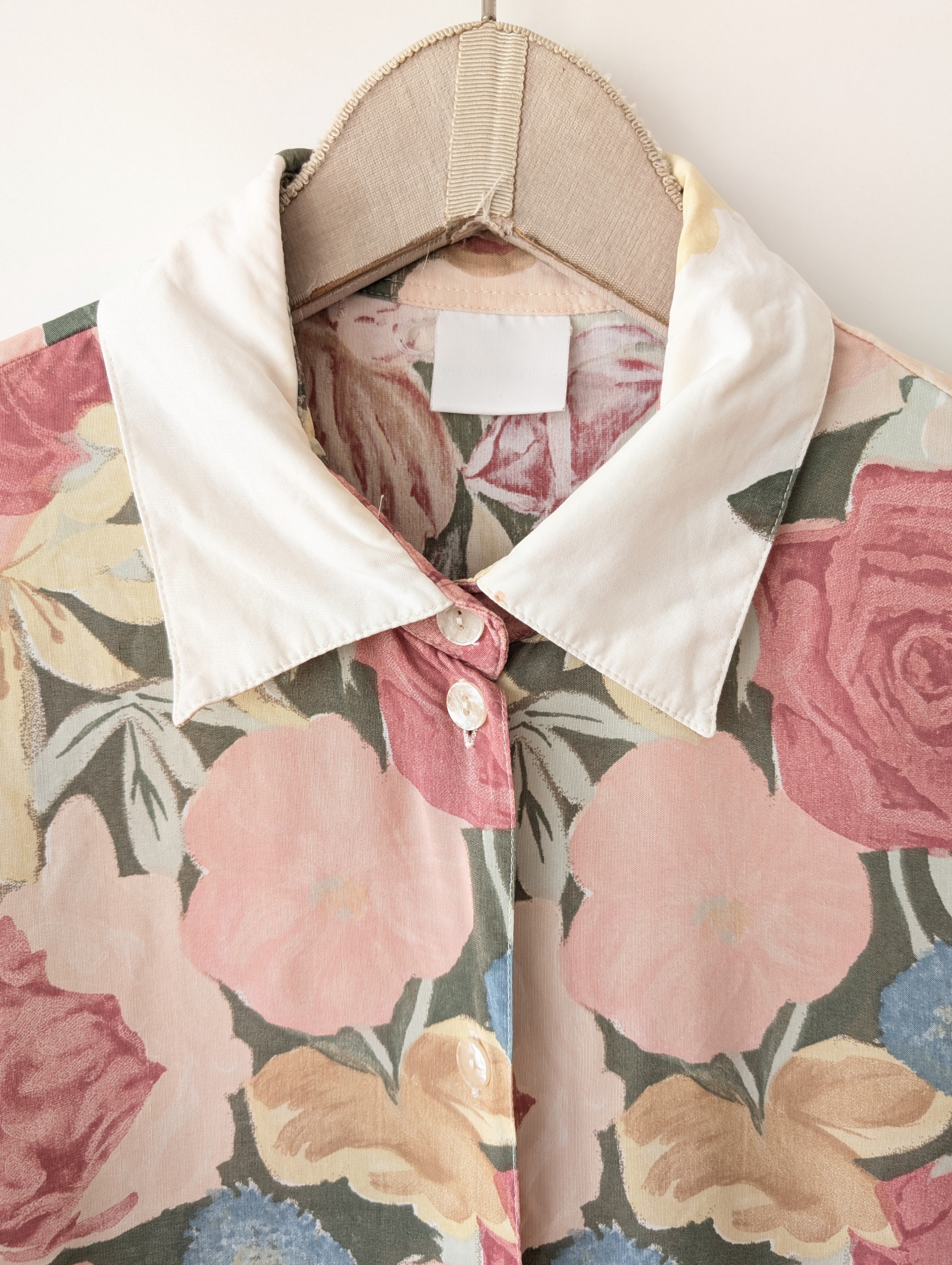 Bluse Pastell Rosen Print Altrosa (L)