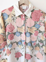 Lade das Bild in den Galerie-Viewer, Bluse Pastell Rosen Print Altrosa (L)
