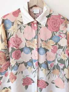 Bluse Pastell Rosen Print Altrosa (L)